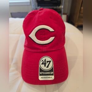 '47 Brand Red MLB Cincinnati Reds Clean Up Adjustable Hat Cincy Mr Redlegs